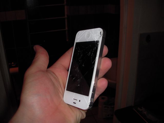 Apple iPhone 4S Smashed screen and back cover - Needs screen and back cover repair